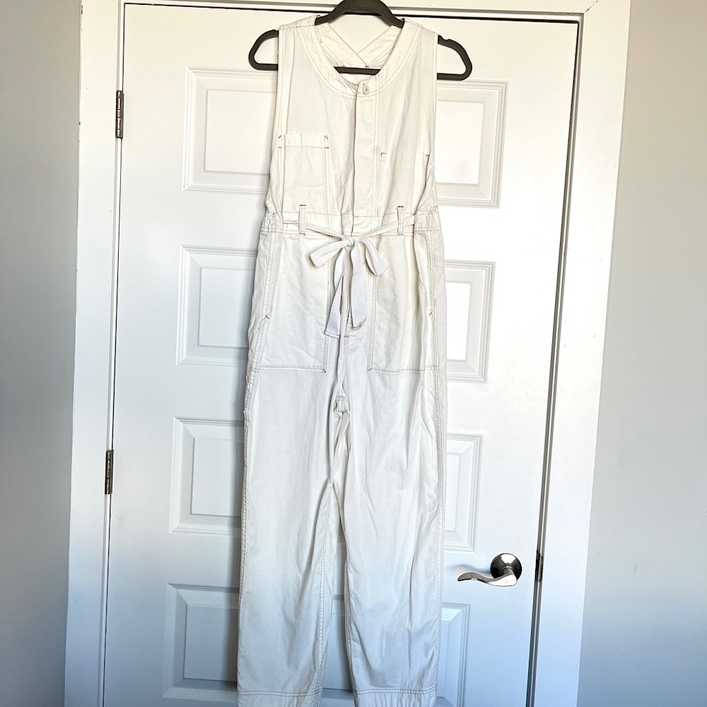 White Cream Free People Overalls